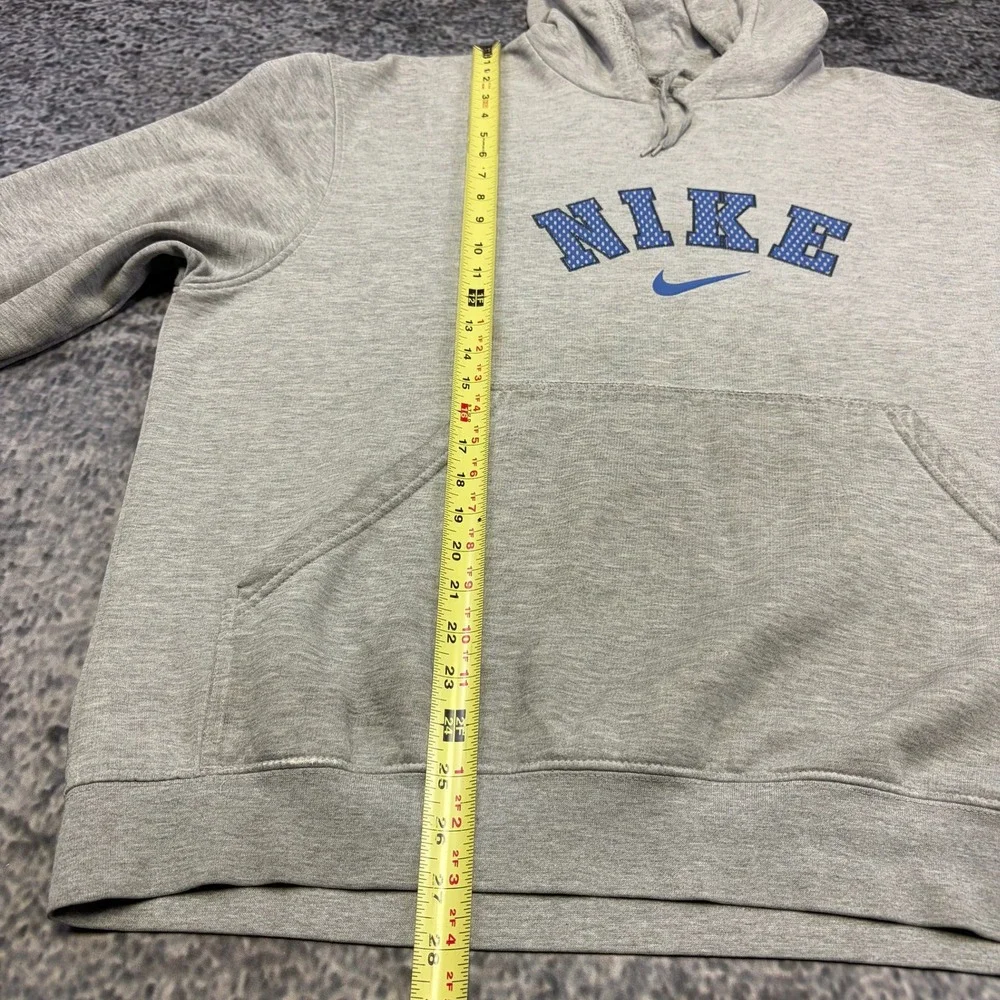 Vintage Nike Center Swoosh Hoodie Mens XL Gray Arch Logo Y2K Sweatshirt